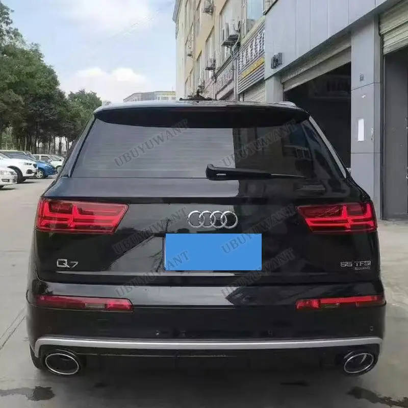 Achterlip, diffuser, splitters, spoiler bodykit voor Audi Q7 2016-2019 Standard/S-Line Carbon/Zwart/Zilver