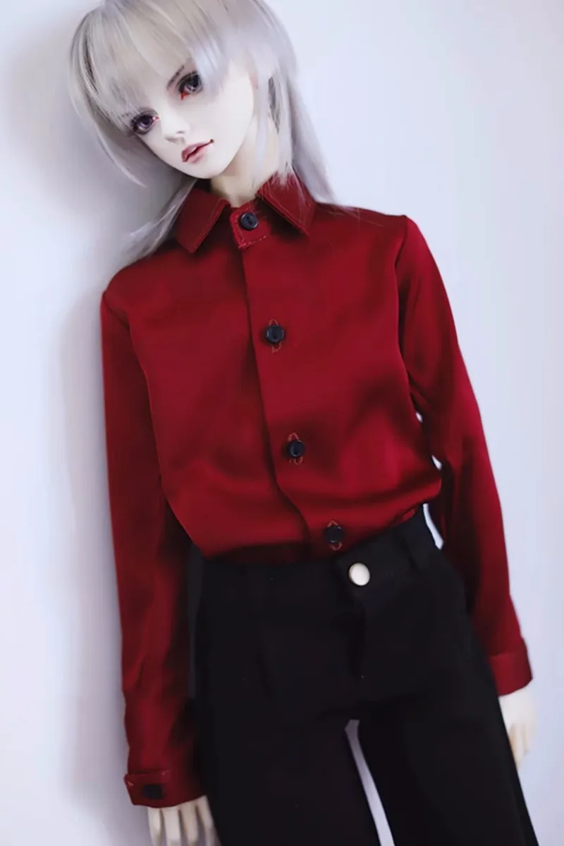 BJD doll clothes is suitable for 1/3 1/4 size professional versatile shirt long sleeve satin top 3 color in doll accessories