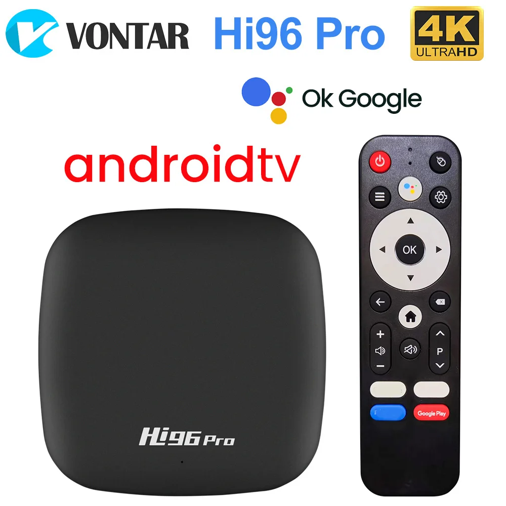 Hi96 Pro TV Box Android 11 GK63 with ATV UI Quad Core Cortex A55 Support 4K 2.4&5G Wifi BT Build in BT Voice Remote Set Top Box