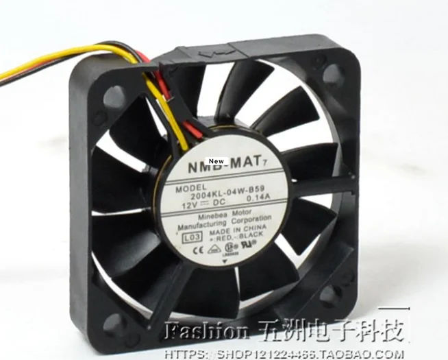 

For NMB-MAT 2004KL-04W-B59 M14 DC 12V 0.14A 50x50x10mm Server Cooling Fan