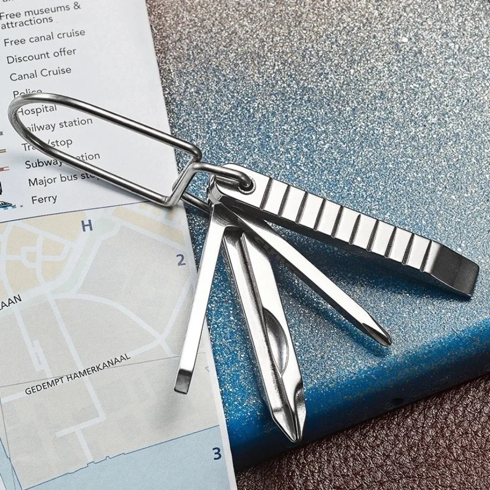 

Durable Portable Tool Keychain Multifunctional Mini Size Pocket Multitool 6 In 1 Lightweight EDC Tools Utility Gadget