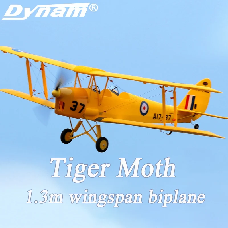 

Dynam Tiger Moth 1.3m Wingspan Biplane Electric Remote Control Fixed Wing Like A Real Aircraft Outdoor Rc Remote Control Model