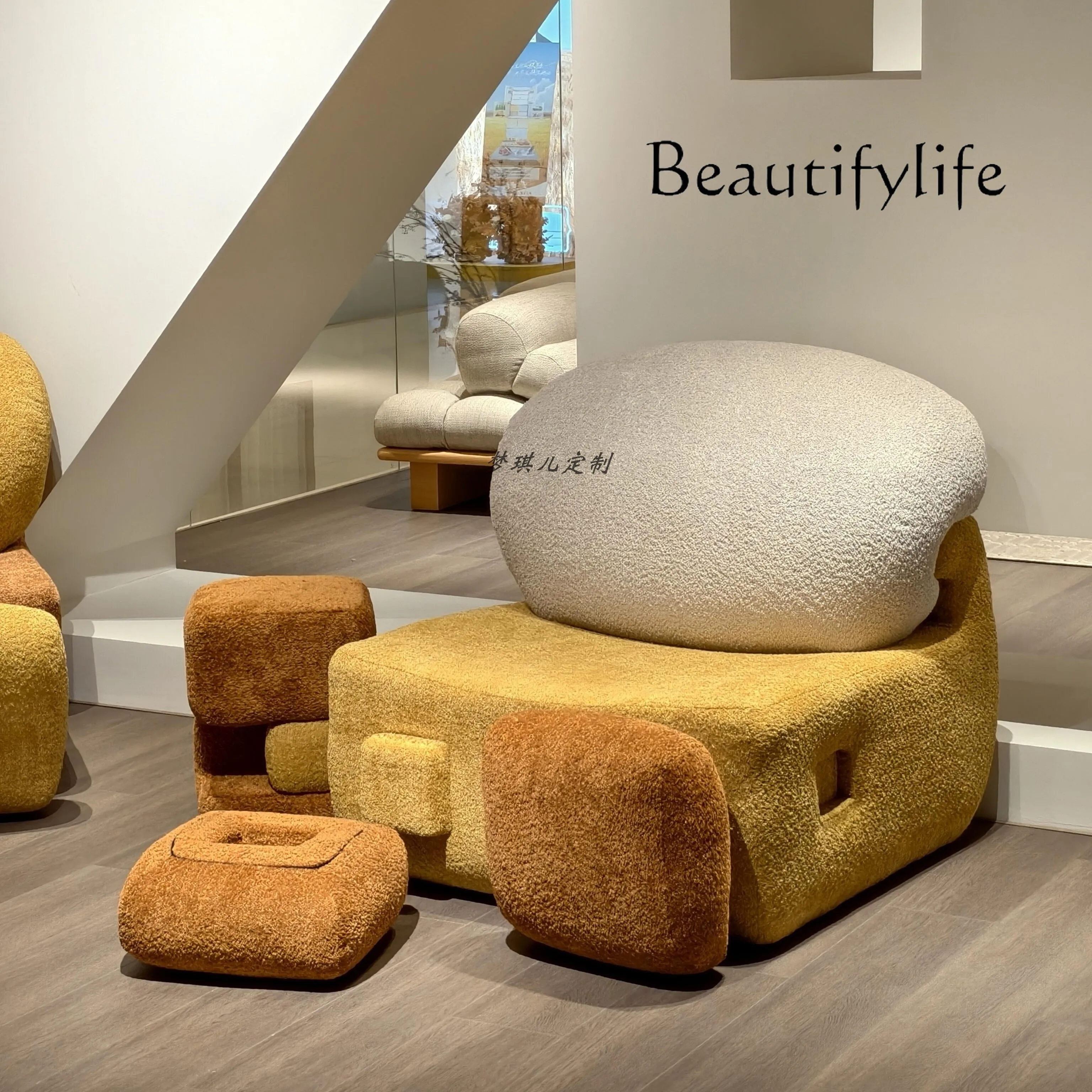 Single leisure chair Nordic light luxury modern special-shaped sofa living room module single sofa chair