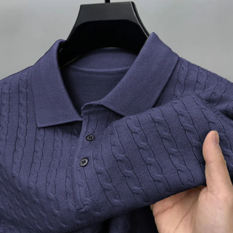 الخريف الرجال بلوفر مغزول البلوزات كابل الصوف زر سترة ضئيلة الخامس الرقبة طويلة الأكمام ملابس خارجية شتاء دافئ الوزن الثقيل #5