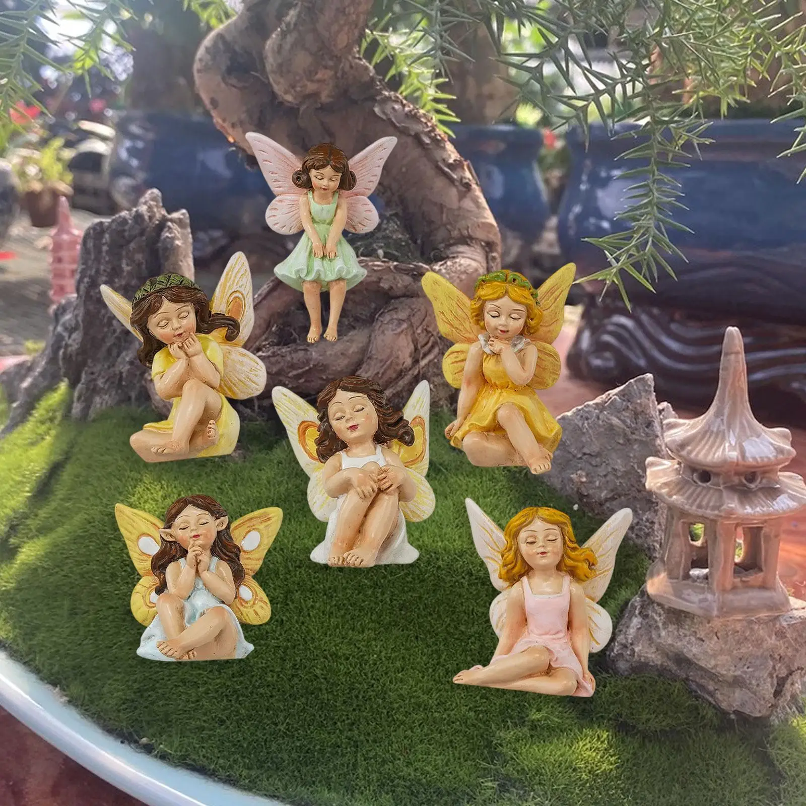 6x Fairy Garden Accessories Mini Garden Decorations for Entrance Bonsai Home