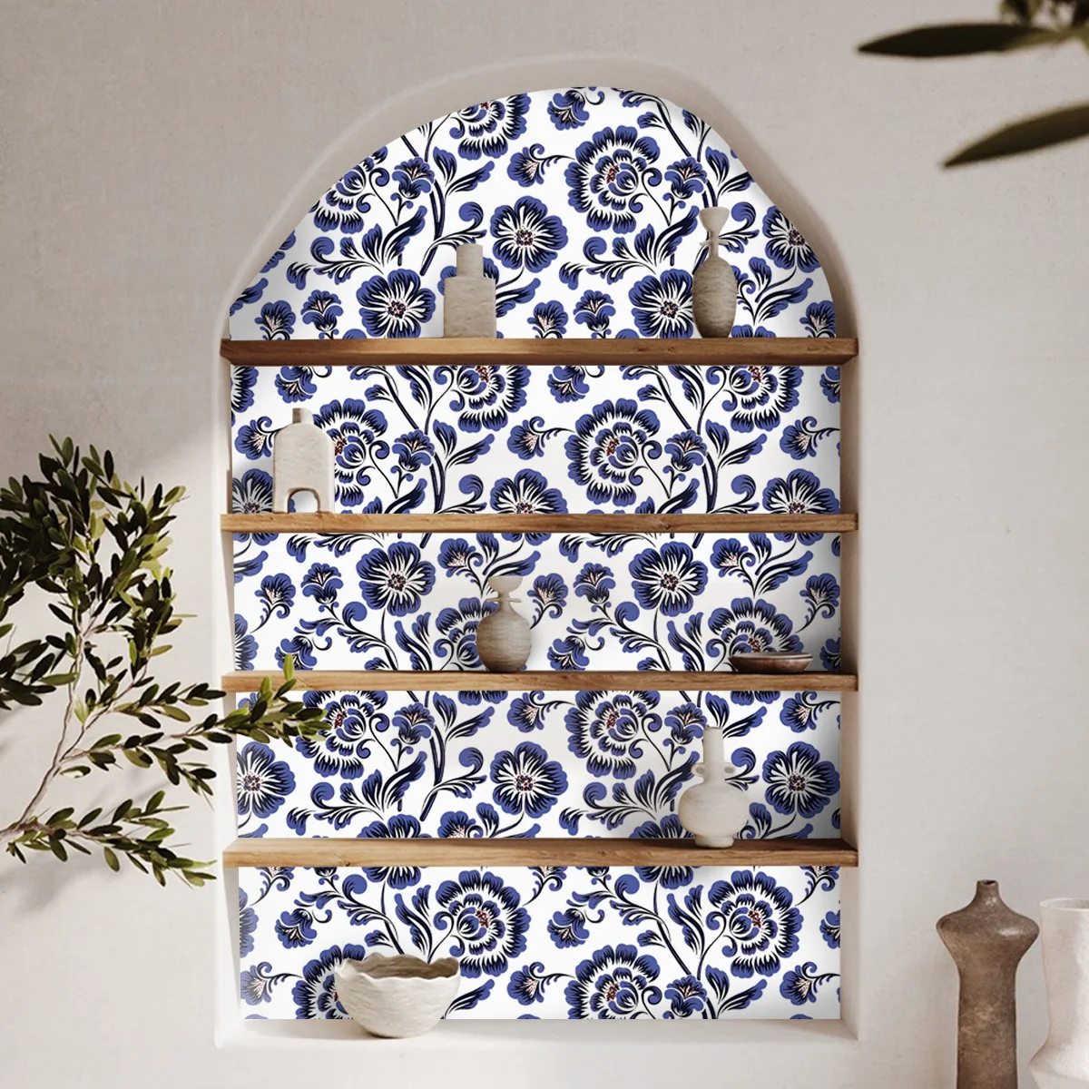 Peel and Stick Floral Wallpaper Boho Home Bedroom Decor Contact Paper for Cabinets Drawers Vinyl Rolls