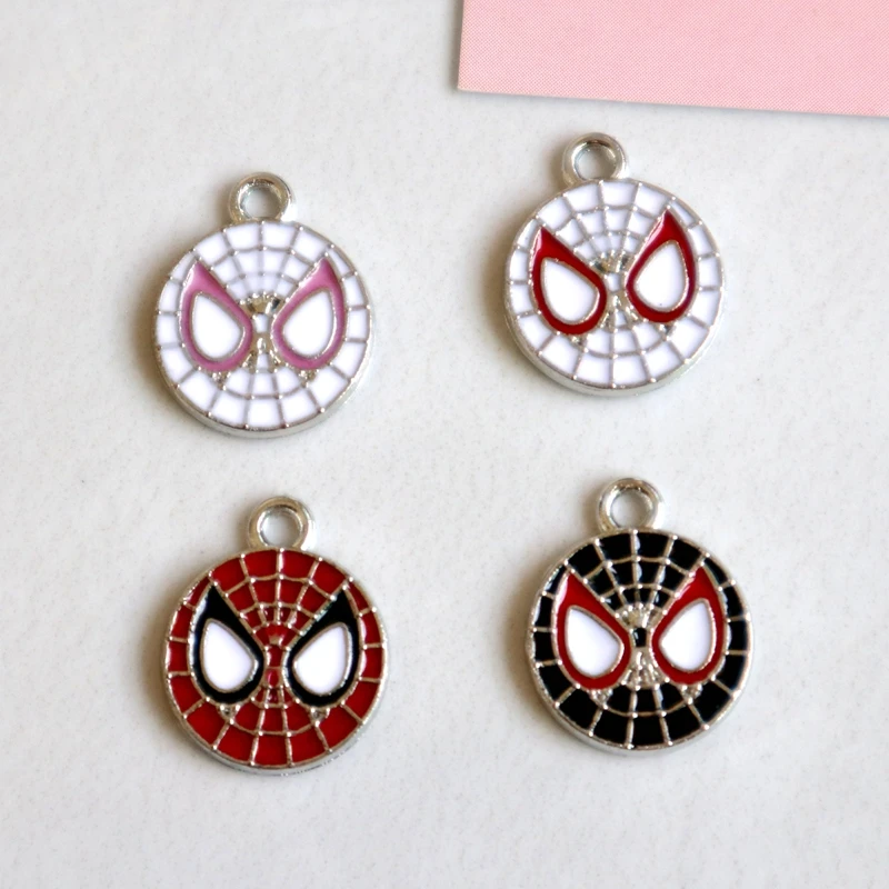 10PCS Spider Man Avatar Alloy Pendant Cartoon Anime Metal Charms DIY Necklace Bracelet Earrings Keychain Decoration Accessories