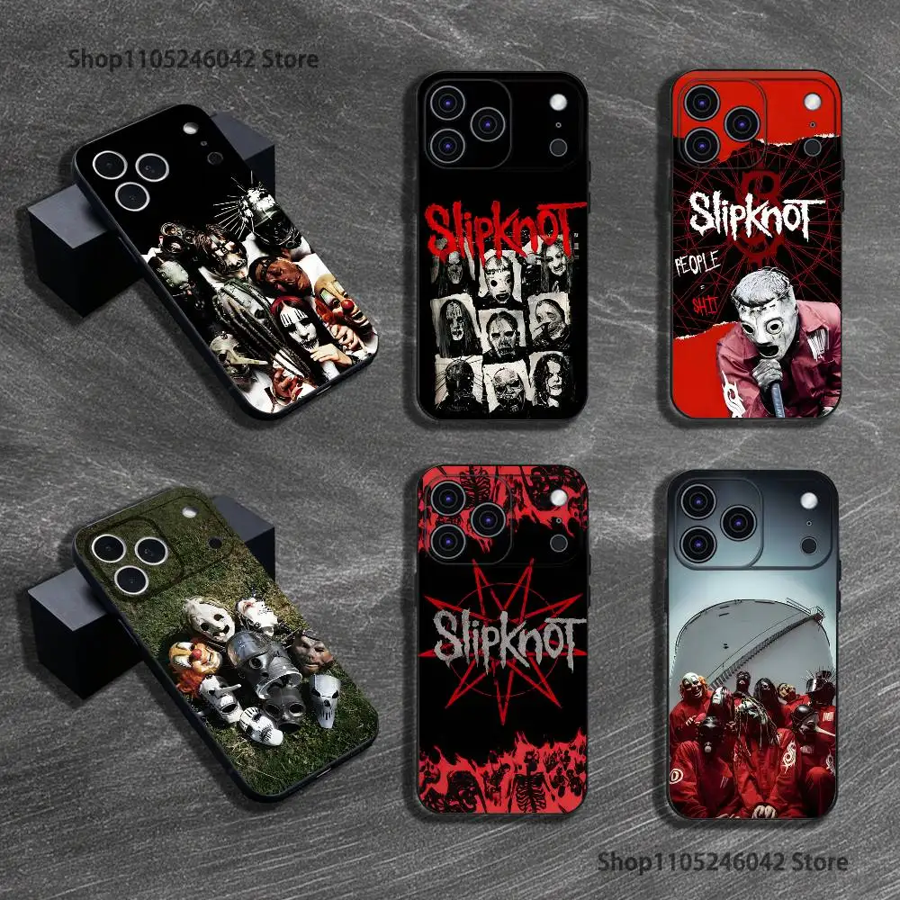 

Band S-Slipknot Wear-resistant Phone Case For iPhone 17,16,15,14,13,12,11,Pro,XS,Max,XR,Plus,E,SE4,Mini Black Soft Cover