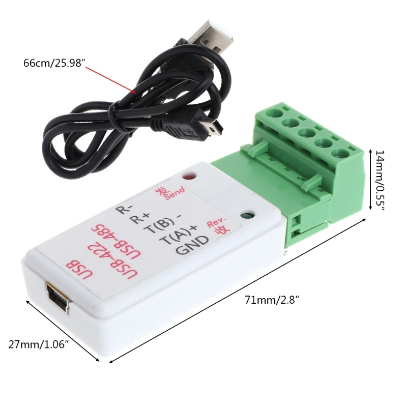 USB to RS485 RS422 Serial Adapter Terminal Block Converter Tvs Protection