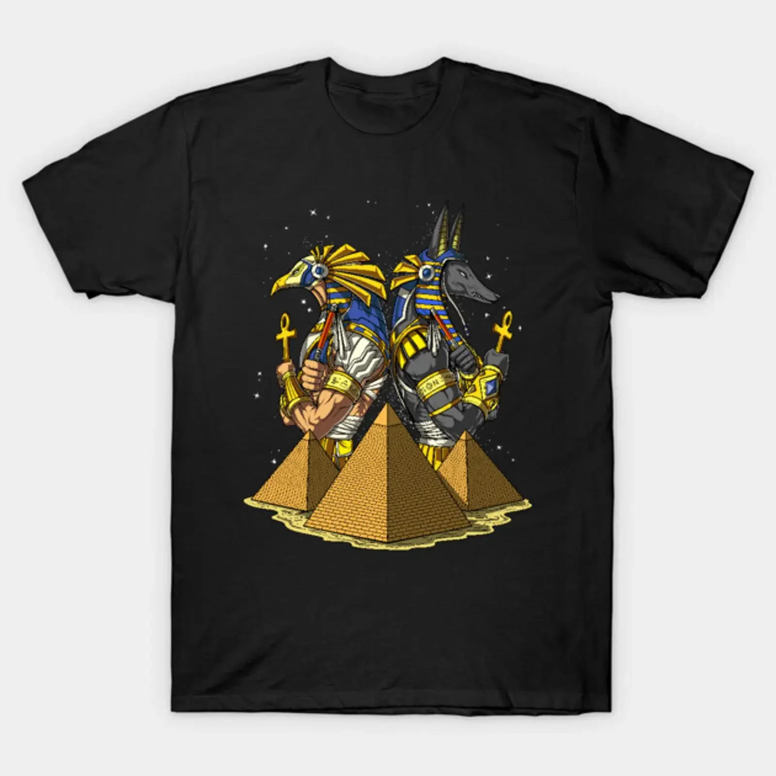 Egyptian Gods Anubis Horus T Shirt vintage Washed designer clothes homme Breathable Slightly Stretched Comfortable