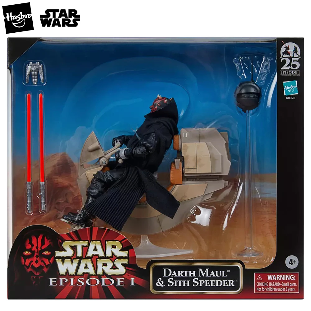 In-Stock Hasbro STAR WARS The Black Series Darth Maul & Sith Speeder Collectible 150 mm Action Figure Movie Model Ornament Toys