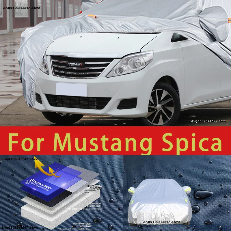 

For Mustang Spica Outdoor Protection Full Car Covers Snow Cover Sunshade Waterproof Dustproof Exterior Car accessories