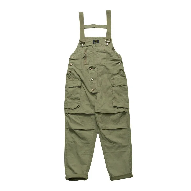 

Autumn Winter Cargo Overalls Men's Multi Pocket Loose Casual Pants Camping Suspenders Outdoor Labor Coverall Tooling Trousers