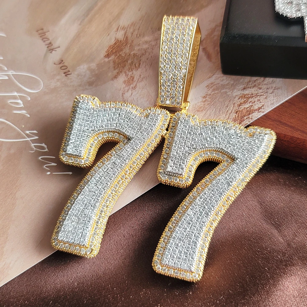 ICEC Custom Zirconia Number/Letter Luxury Pendant Trendy Hiphop Jewelry Luxurious Necklace 5A+ CZ Stones Personalized Accessory