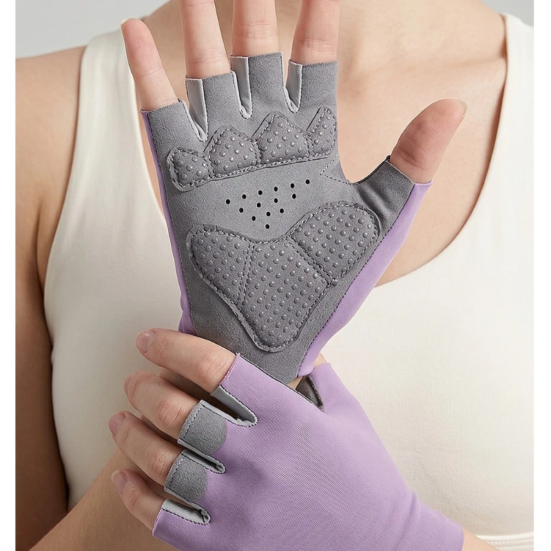 Women‘s Lightweight Breathable Half Finger Cycling Gloves  Elastic Anti-Slip Wear-Resistant Comfort for Road Bike Bicycle Riding