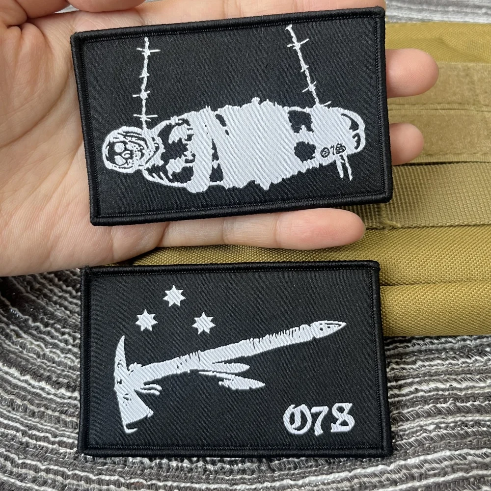 One7sixno Symphony Mark Fabric Patches for Clothes Hook&Loop Tactical Backpack Patch Military Accessory INS Online Stickers