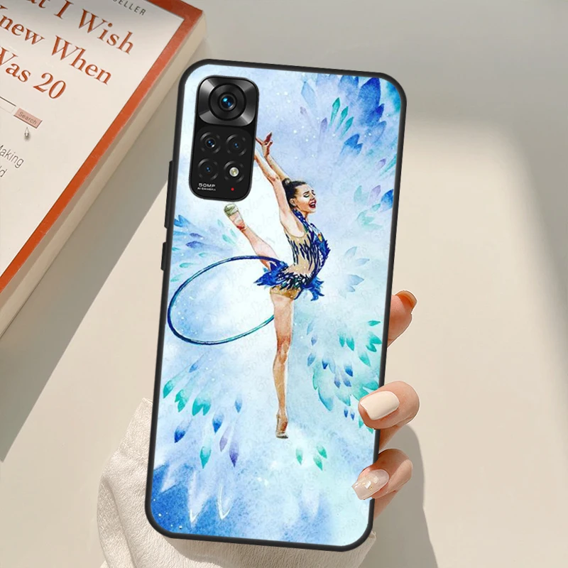 Gymnastics Oil Painting Case For Xiaomi Redmi Note 11 10 Pro 8 9 9S 10S 11S 9A 9C 10A 10C K40 K50 Gaming Cover