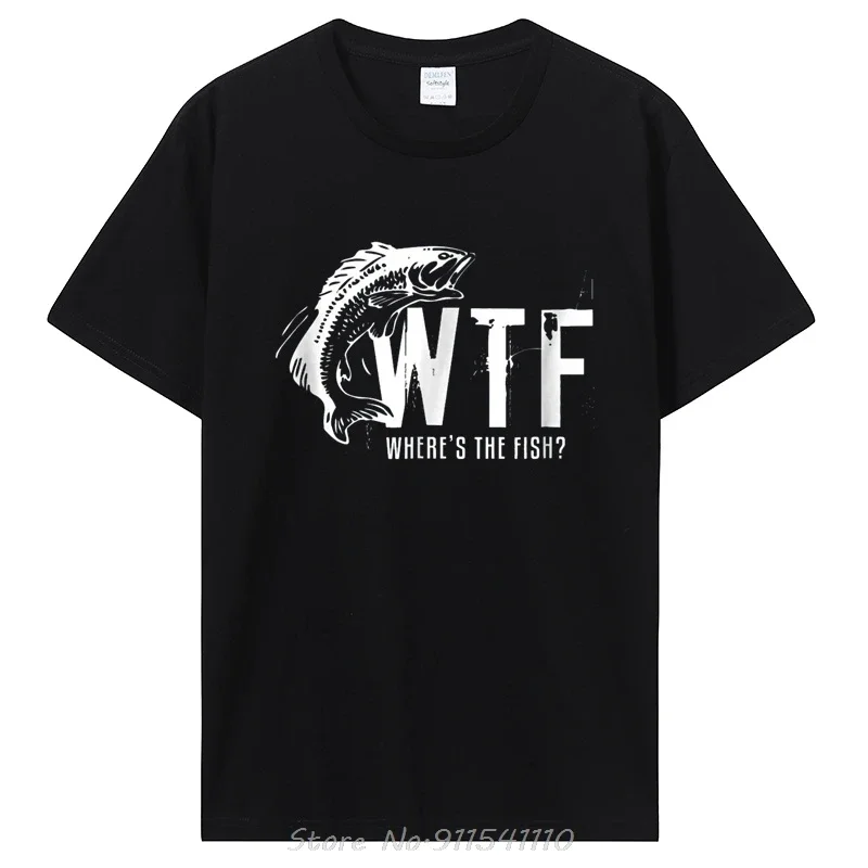

WTF-Camiseta divertida de pesca Wheres The Fish ropa de calle Unisex versátil camisetas informales de verano