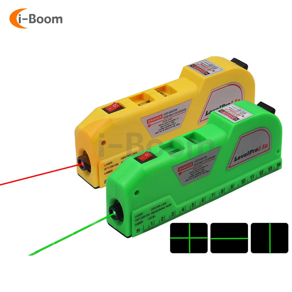 Adjustable Vertical Horizontal Dual Line Laser Level 4 in 1 Laser Level Laser Tape Measure with Infrared Compact Level Portable