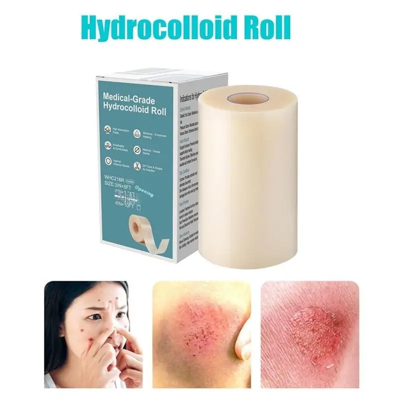 لفة الغروانية المائية 1 لفة ضمادات تصحيح الغروانية المائية مع ضمادات قرحة السرير ذاتية اللصق للعناية بالجروح ماصة للغاية للحروق #3