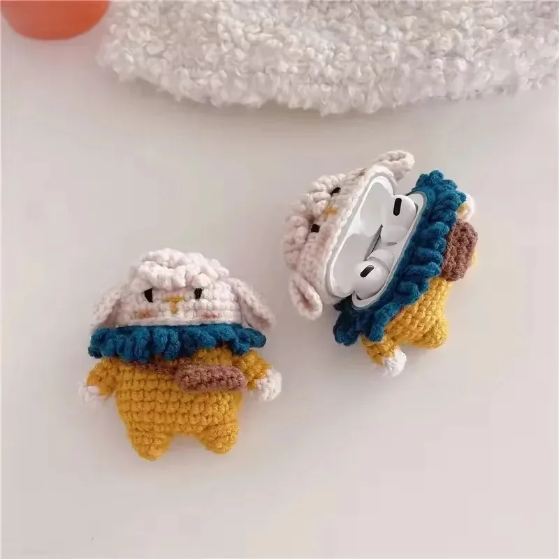

Sheep Fluffy Soft Cute Lovely Headphone Case For Apple Airpods Pro 3 1 2 Pro2 Earphone Box Protective Cover Headphones Cases