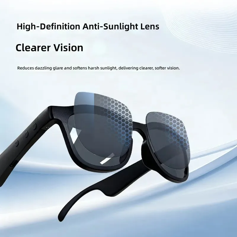 Smart Glasses Wireless Bluetooth Headset Ultra Clear Call Audio Eyewear Two in One for Men Women Driving Sports Music 2026