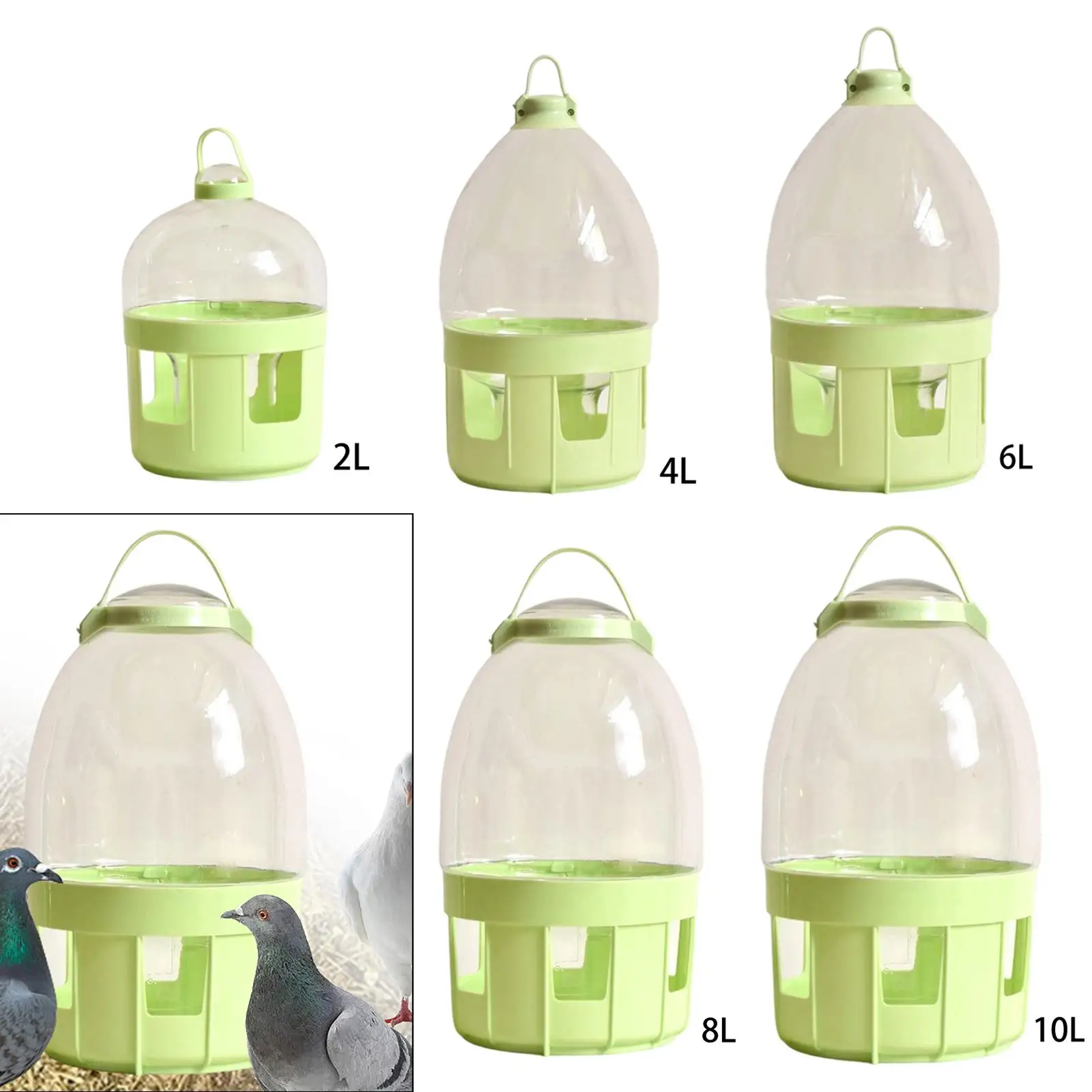 Pigeon Drinker Thick Plastic Bird Water Dispenser Feeder Outdoor Cage Hanging Supplies for Parrots Quail Chickens