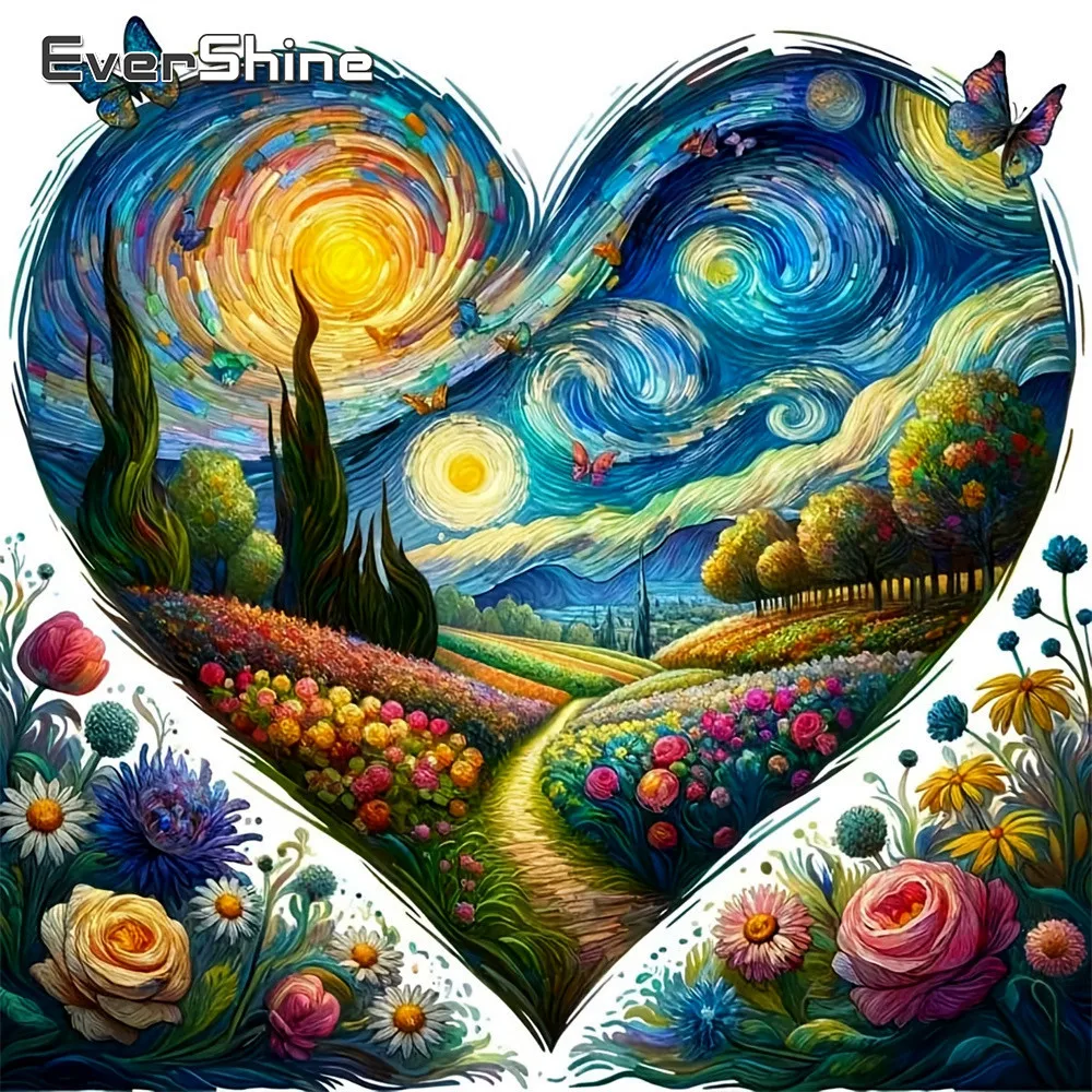 

Evershine Diamond Painting Full Landscape Picture Rhinestones Mosaic Love Heart Full Square Drill Embroidery Rose Handmade Gift