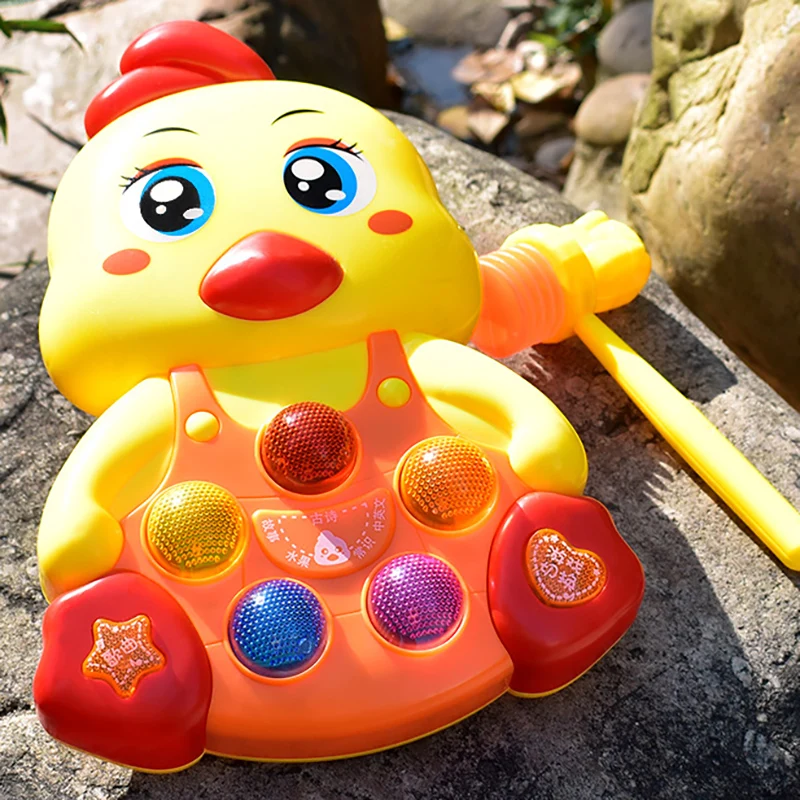 Cartoon Cute Little Yellow Duck Unicorn Gopher Game Electric Toys Knocking Game Children Machine Early Education Puzzle Toys