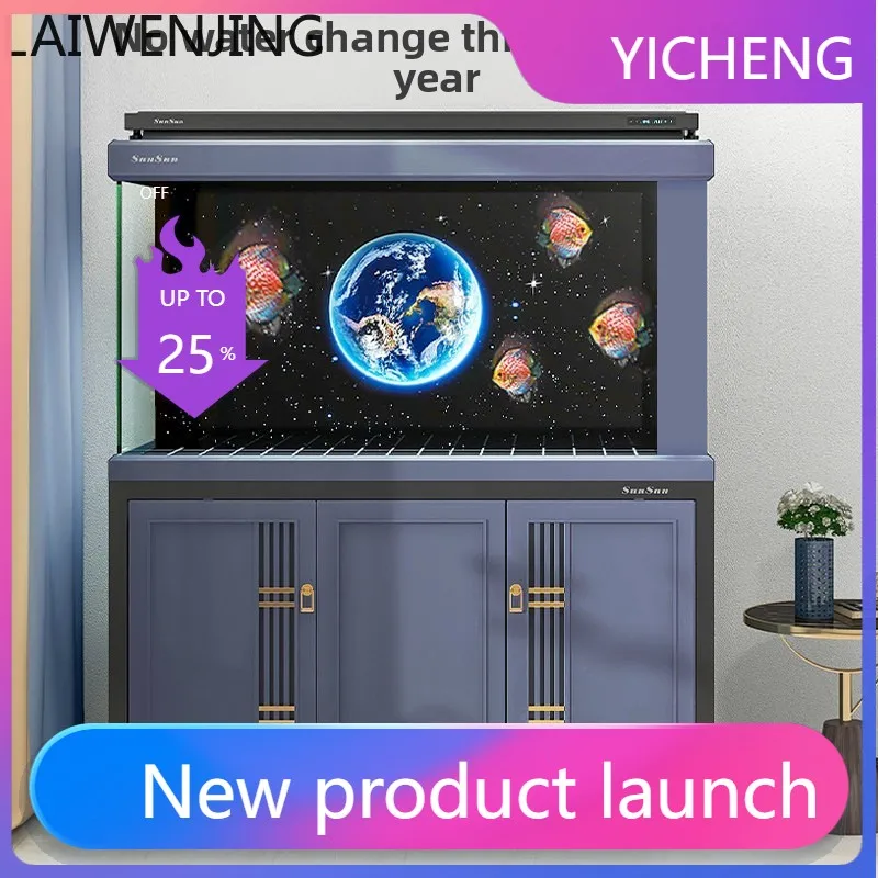 

Аквариум LYY для рыб, большой, экологичный, ультрапрозрачный, для арованы, напольный, для гостиной, не требует частой подмены воды.