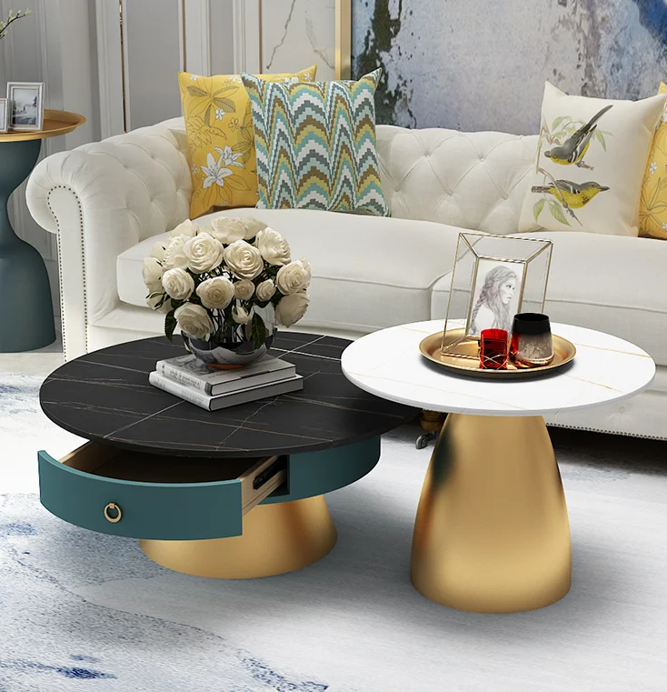 Simple Style Center Tea Table Lift Top Coffee Table Nesting Modern Round Luxury Coffee Table