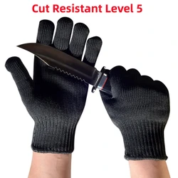 1 Pair Stainless Steel Wire Multi Purpose Level 5 Cut Resistant Anti-Cutting Safety Protective Gloves