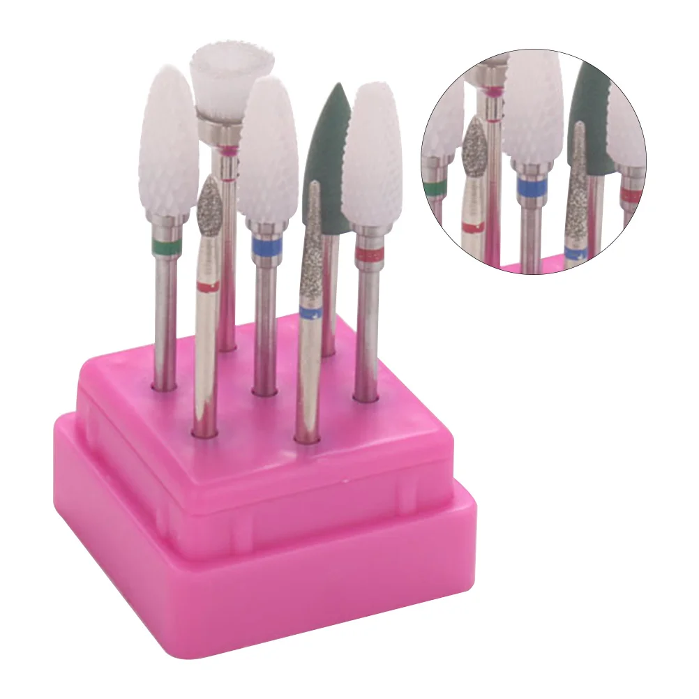 7 قطعة في 1 أداة تلميع مجموعة مانيكير رأس مطحنة عدة للأظافر الاصطناعية الطبيعية المحمولة حقيبة للتخزين مسمار الفن صالون لتقوم بها بنفسك