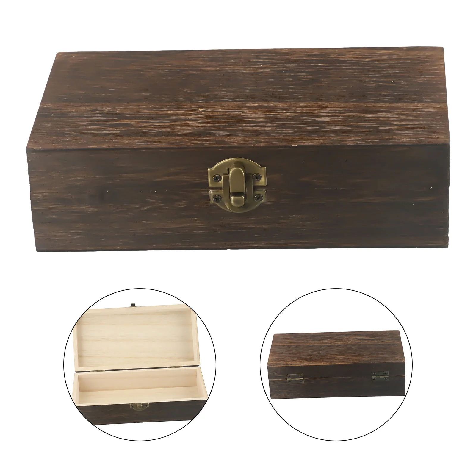 Caja de almacenamiento de madera Retro, madera lisa con tapa, cajas DHinged, embalaje de regalos, caja de joyería, cajas de almacenamiento de artículos diversos para el hogar, decoración