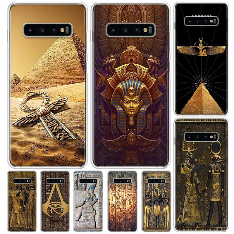 Egypt Nefertiti Anubis Ankh Pharaoh Cover For Samsung Galaxy S23 S22 S24 Ultra S21 Plus S20 FE Phone Case S10 + S10E S9 S8 Print