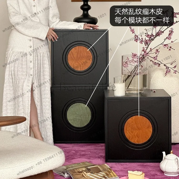 French retro module combination cabinet living room card door storage cabinet
