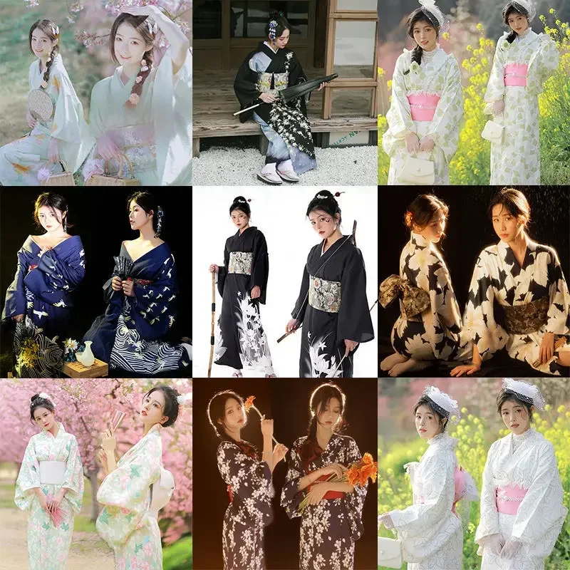 Sakura Girl Kimono Dress Japanese Style Yukata Bathrobe Women Floral Print Haori Japan Uniform Cosplay Costume Party Short G MN3