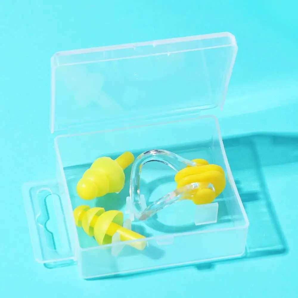 Soft Swimming Earplug Nose Clip Silicone Waterproof Silicone Noise Earplug Comfortable Anti-water Nose Protector Clip Bathing