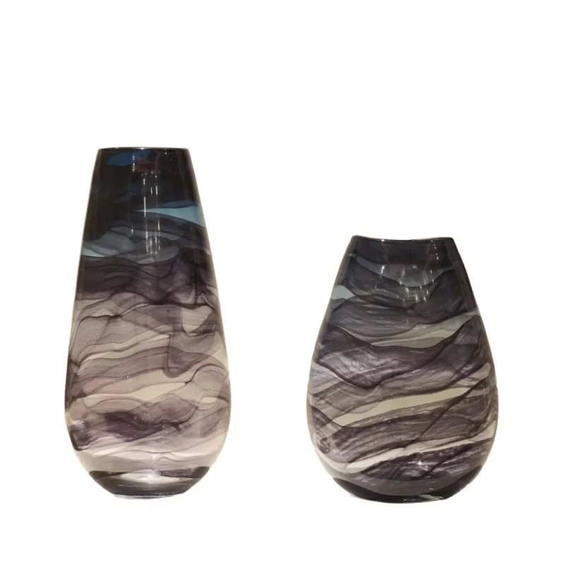 

Modern light luxury ink painting glazed vase art ornament entrance dining table decoration living room flower arrangement fruit