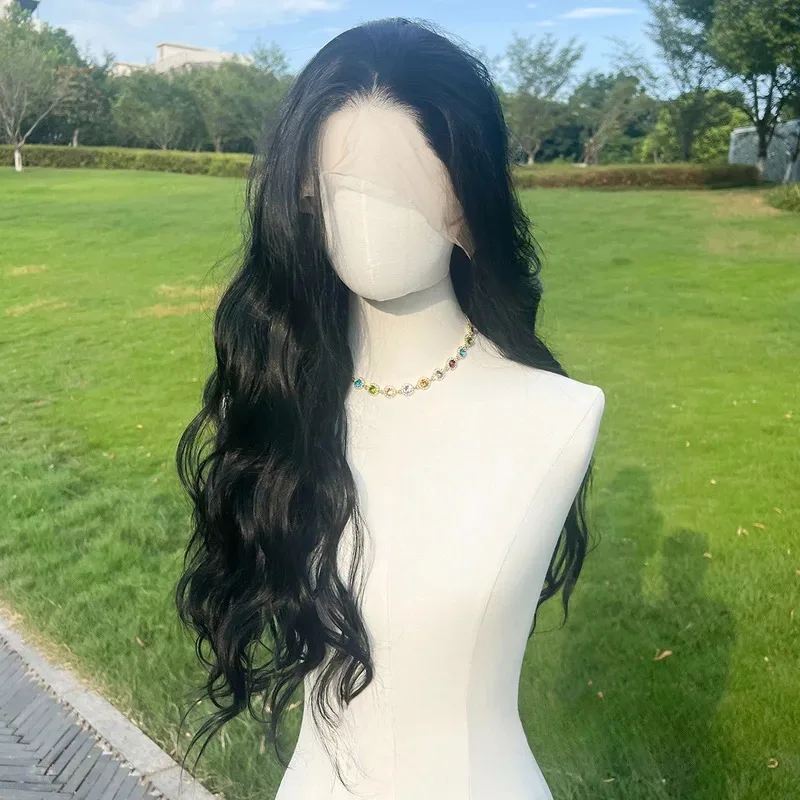 

zizi 2025 Черный 13X4 Длинный свободный волнистый синтетический парик спереди, термостойкие волокна волос