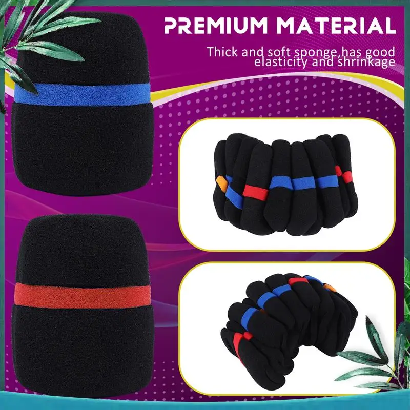 (НОВИНКА) 10 шт. Ручной сценический микрофон, пенопластовый чехол для ветрового стекла, караоке, черный