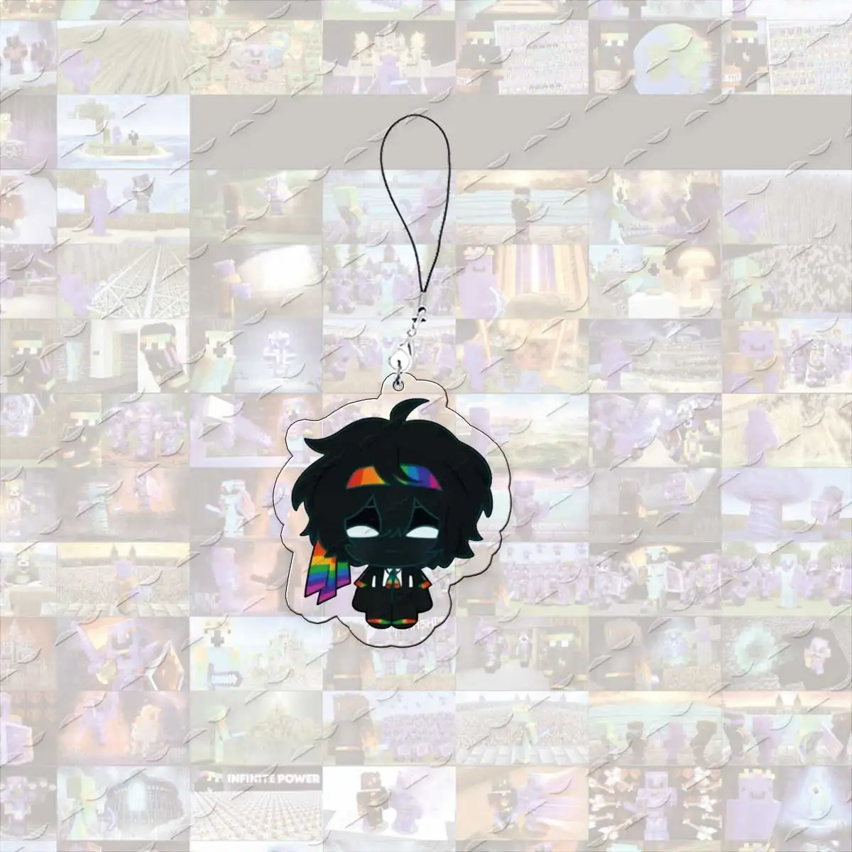 Chibi Mobile Phone Charms, Acrylic Pendant Key Ring