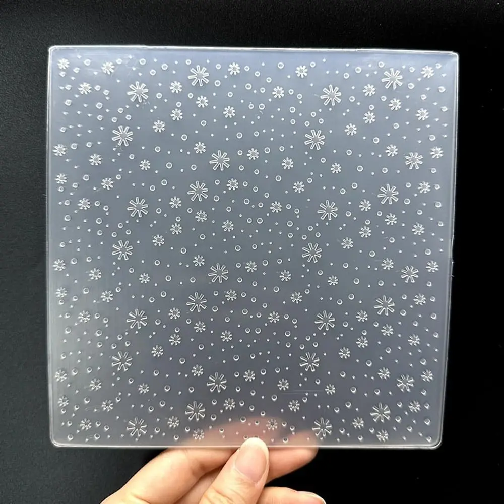 Plastic Embossing Folder Template Christmas Snowflakes Falling Texture 5.91x5.91 Inch for Card Making DIY Scrapbooking Paper