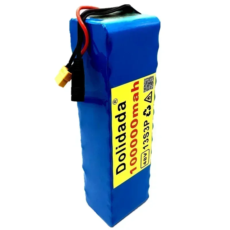 NOVO 48V100Ah 1000w 13S3P XT60 48V Bateria de íon de lítio 100000 mah para scooter de bicicleta elétrica e-bike 54.6v com BMS + carregador