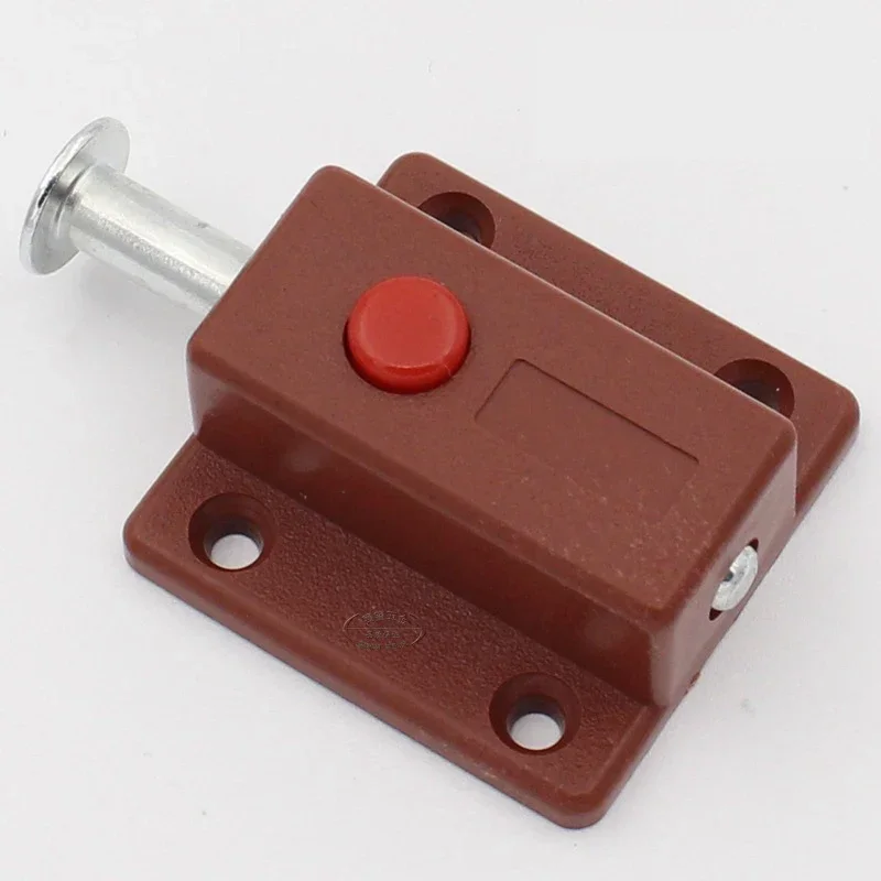 2pcs Window Cabinet Push Button Spring Load Automatic Door Bolt Latches Lock