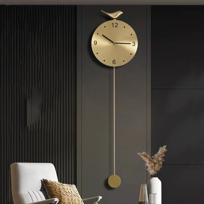 Design Creative Wall Clocks Minimalist Fashion Peacock Nordic Clock Wall Vintage Living Room Luxury Horloge Ornaments Home Decor