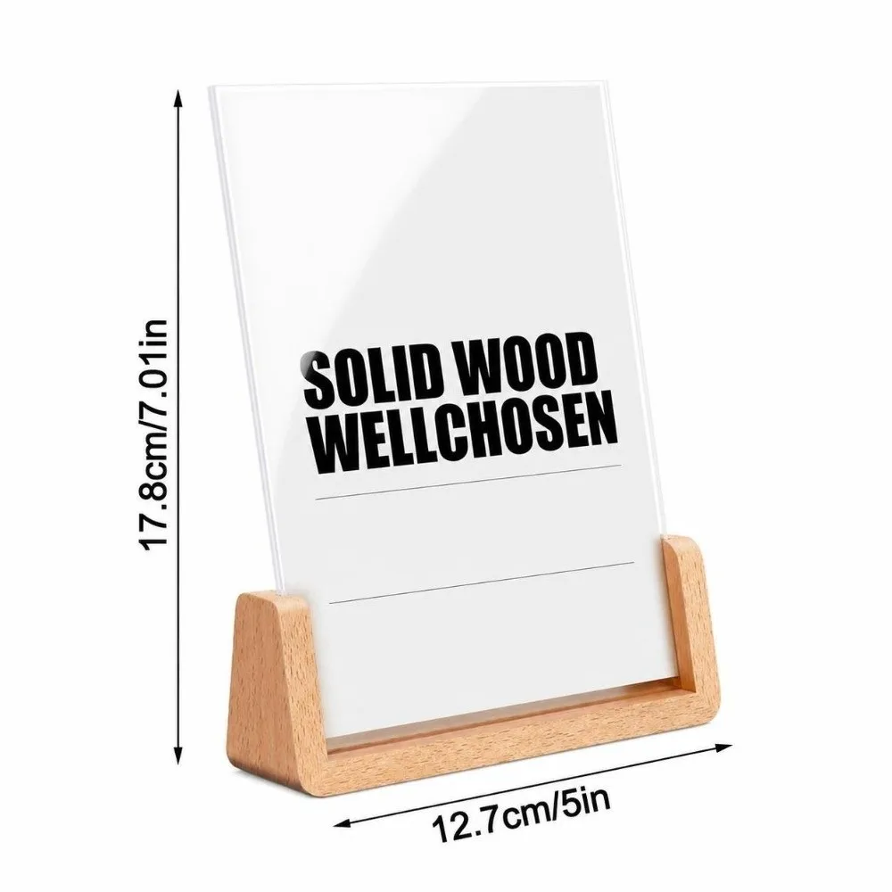Walnut Wood Acrylic Photo Frame Transparent Acrylic U Shape Design U Shape Picture Frame Beech Wood Desktop Standing