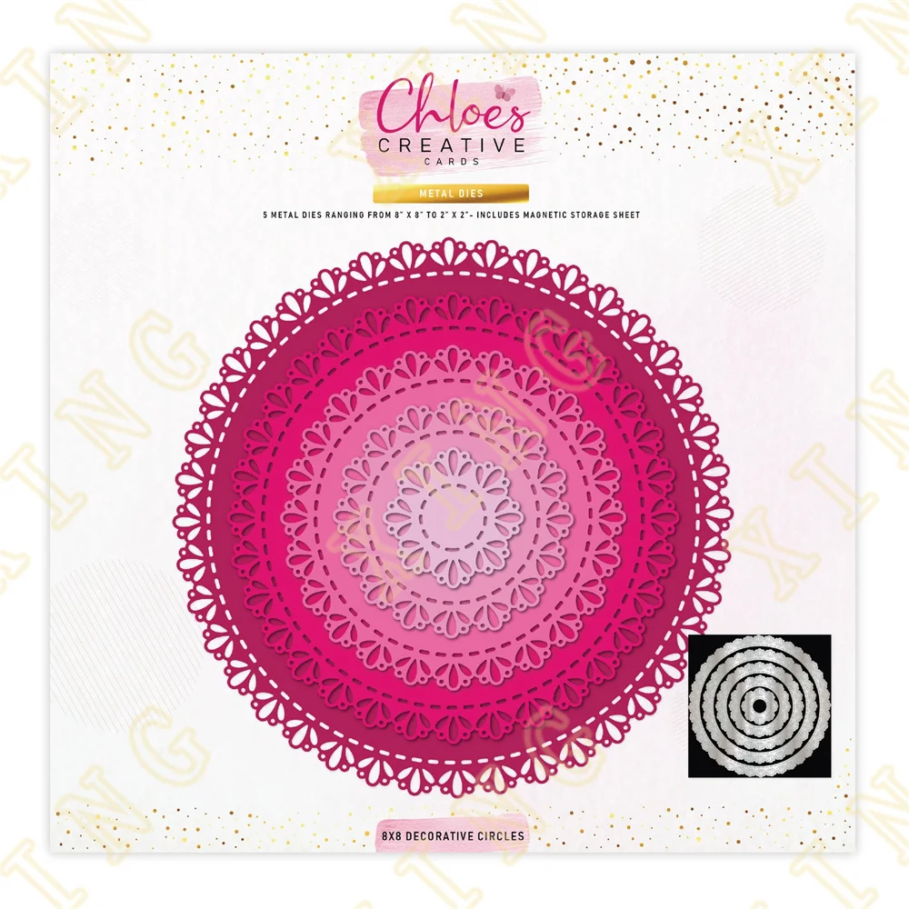 

Decorative Circles Metal Cutting Die Scrapbook Embossed Paper Card Album Craft Template Cut Die Stencils New for 2023 Arrival