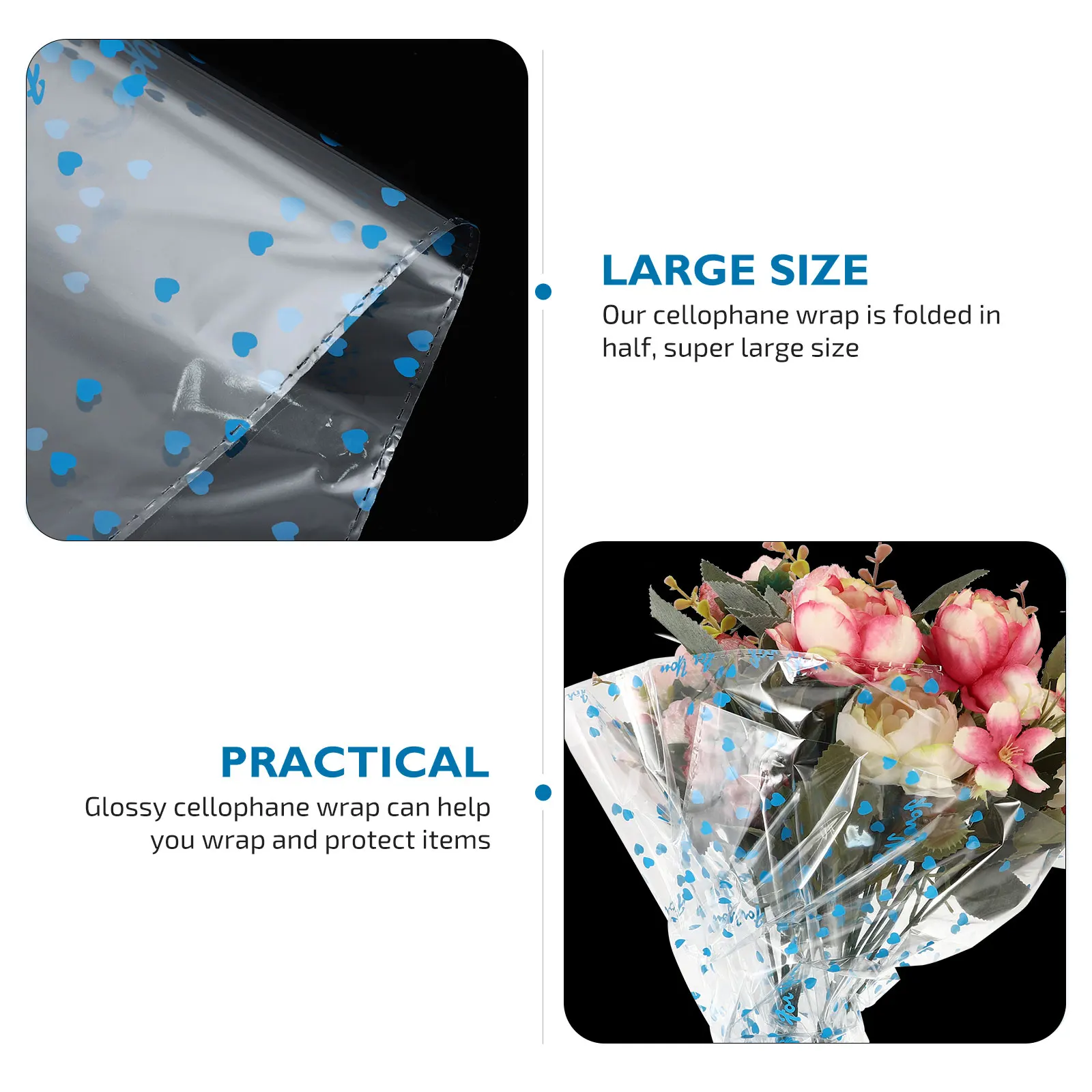 

100 Pcs Dust-proof Transparent Flower Wrapping Paper OPP Packing Waterproof Papers Wrapper DIY Clear Glass Gift Packaging