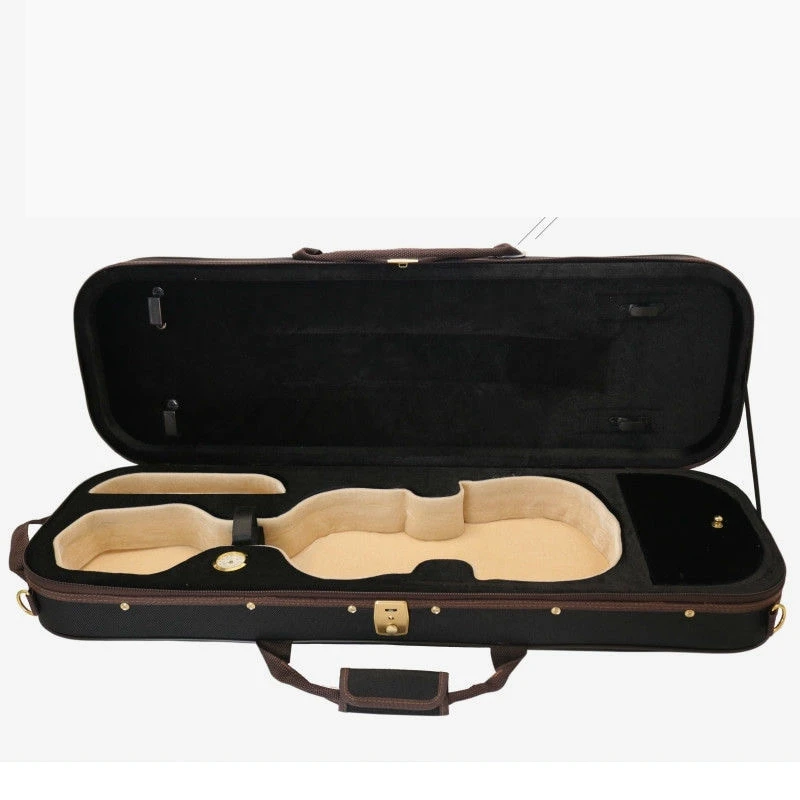 4/4 Violin Case High quality Stringed Instrument Accessories Built-in Hygrometer Music Tool Storage Box Fiddle Violin Hard Bag